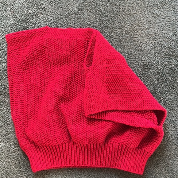 Vintage Hand-knitted Red Sweater Vest Large - Picture 3 of 3